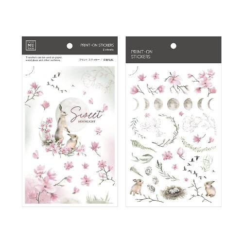 MU 【Print-On Stickers 轉印貼紙】no.185-春暖月色 | 春季系列