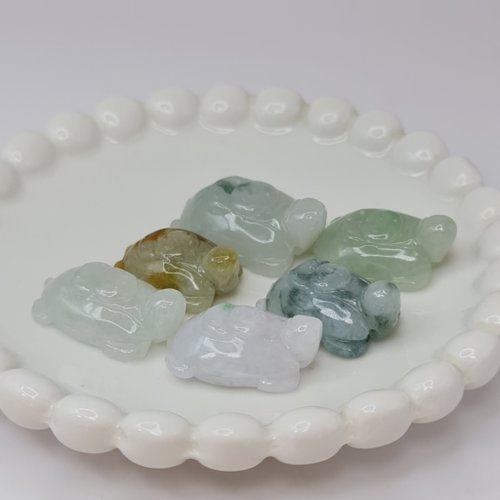 緣圓翡翠 冰膠長壽烏龜錢龜吊墜擺件 | 天然緬甸玉A貨翡翠