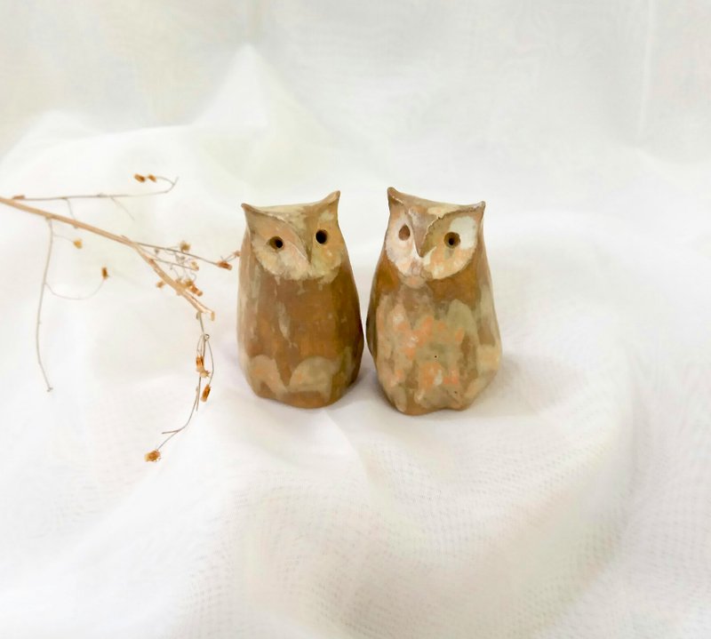 Jungle markings pointed ears owl (large) print product - Pottery & Ceramics - Pottery Brown