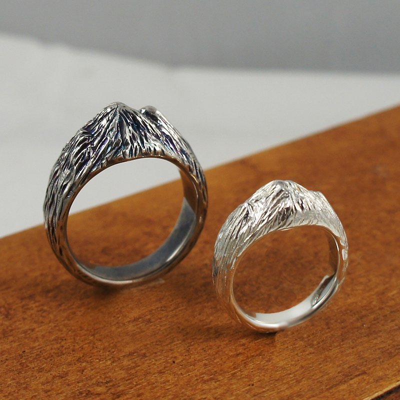 [Half Muguang] Taiwan Snow Mountain Sterling Silver Ring - General Rings - Sterling Silver Gray