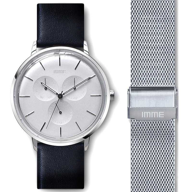 シンプルなデザインの時計5101セット恋人ギフト - 腕時計 ユニセックス - 金属 シルバー