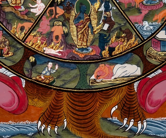 タンカ傑作-チベット仏教の輪廻の絵 - ショップ Boudha Stupa