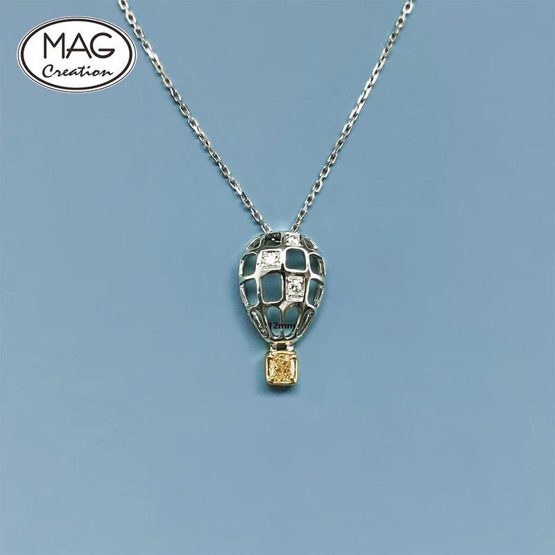 Yellow Diamond Series | Balloon Pendant (with 18K Gold Necklace) - สร้อยคอ - เครื่องประดับ สีเงิน