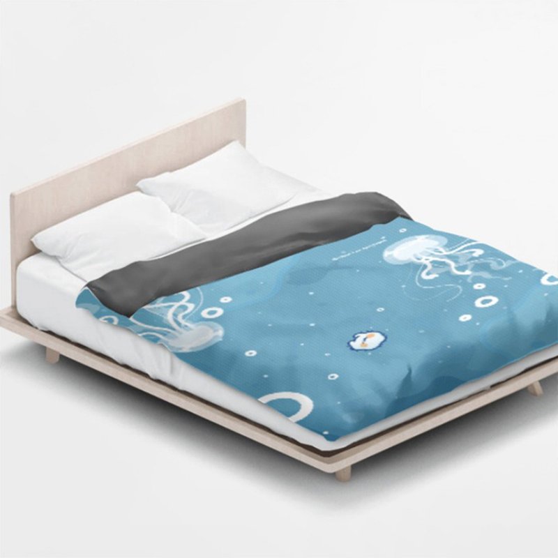 Quilt Cover Sea of Beginning of Life (Evolution of Meow Monster) | LINE Popular Stickers Chest Hair Apartment - เครื่องนอน - วัสดุอื่นๆ 