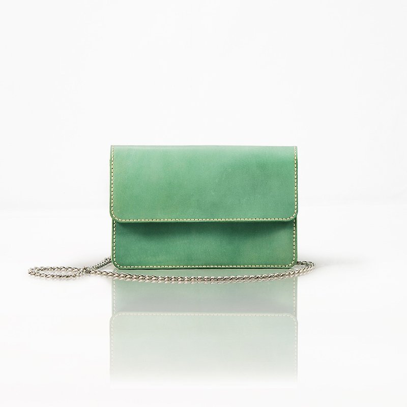 バゲットバッグ。手縫いレザー素材バッグ。 BSP057 - 革細工 - 革 グリーン