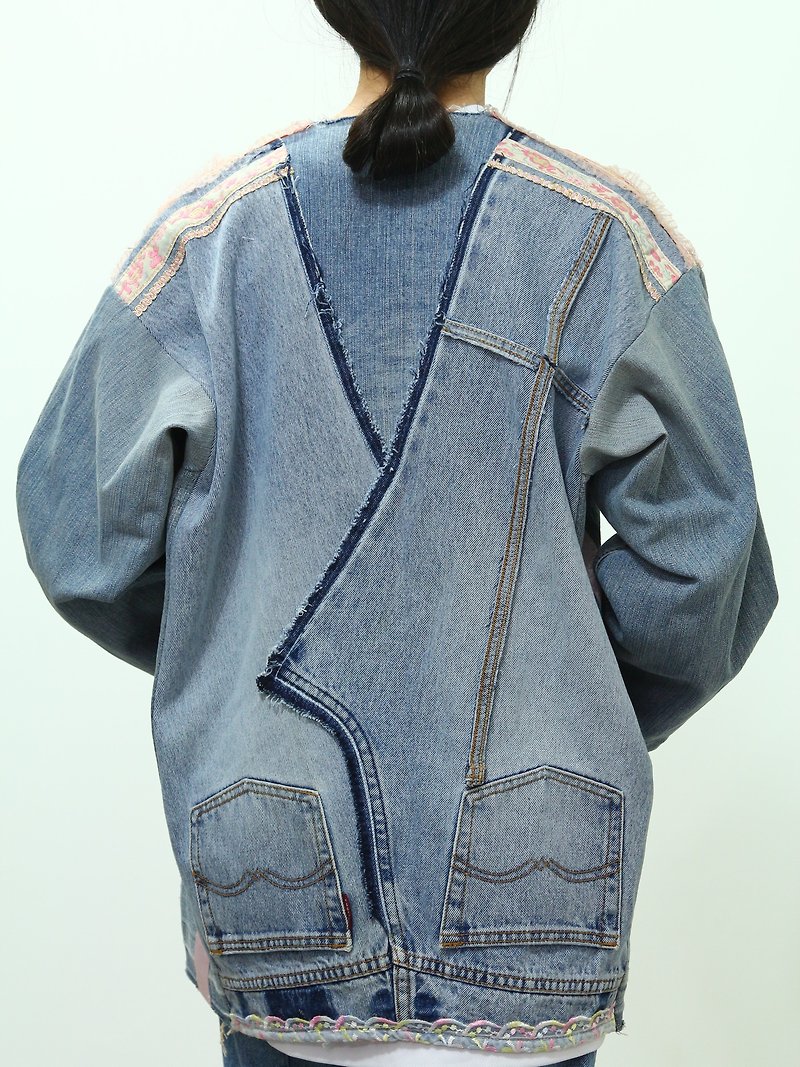 Upcycling "My Jeans" blazer - เสื้อแจ็คเก็ต - ผ้าฝ้าย/ผ้าลินิน หลากหลายสี