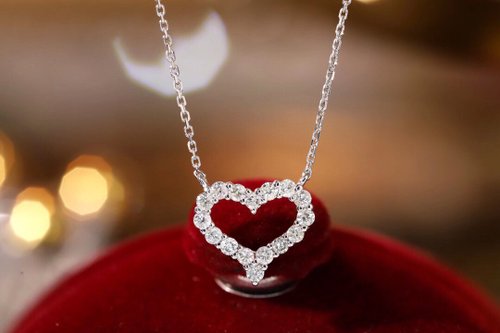 TuTuHKJewelry/Ceil 18K金鑽石愛心項鍊,經典愛心項鍊