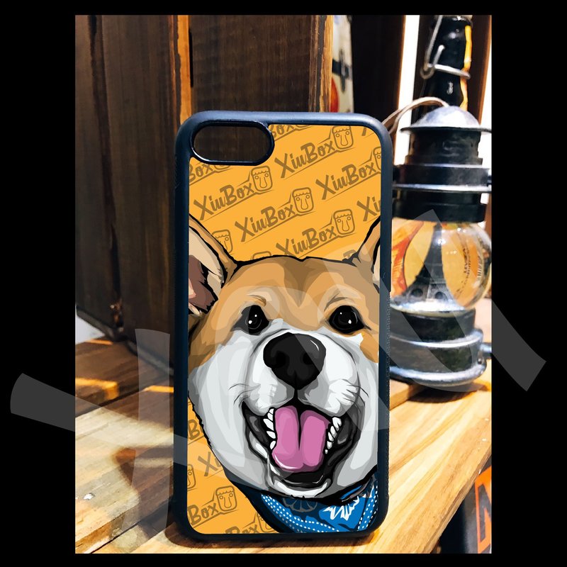 柴犬 大頭 狗 手繪 客製 手機殼 iPhone 14 13 12 11 XR 8 7 6 SE - 手機殼/手機套 - 矽膠 