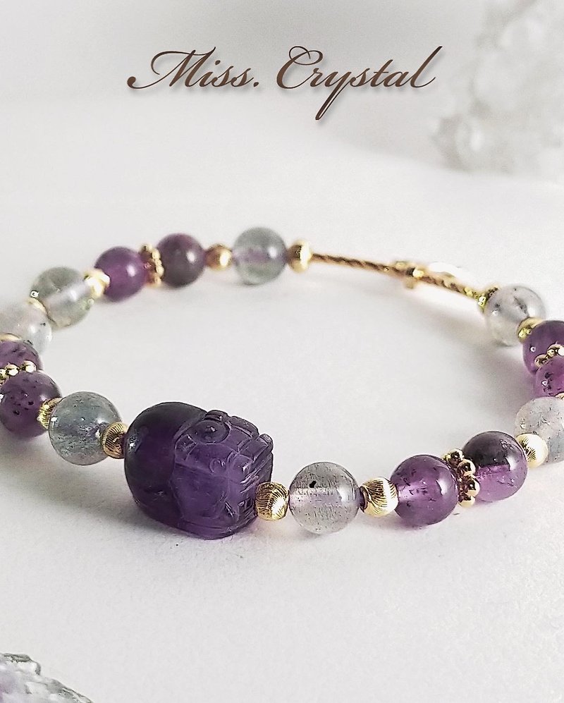 Miss Cresto | Amethyst Pixiu Purple Moonlight Devil's Eye Aurora - Bracelets - Crystal 
