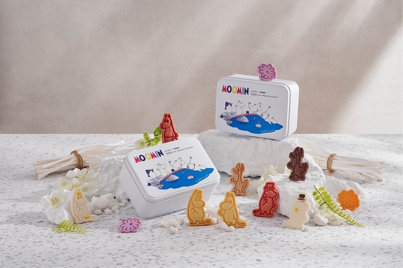 MOOMIN has fun with you gift box - contains 12 pieces of biscuits without sugar - ขนมคบเคี้ยว - อาหารสด ขาว