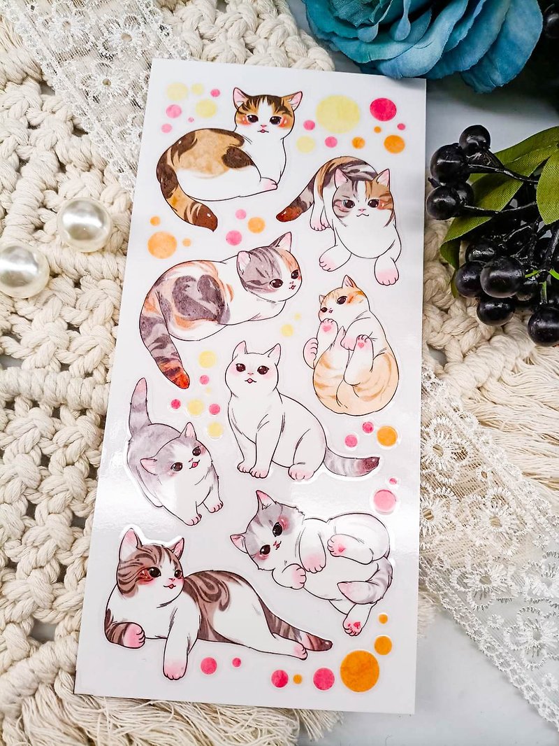 ME217_05 Cute Cat / Transfer Stickers - Stickers - Plastic Multicolor