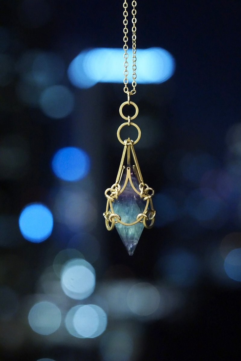 美人魚 螢石 個性 項鍊 靈擺頸鏈 女友禮物 聖誕禮物 聖誕包裝 - 項鍊 - 水晶 多色