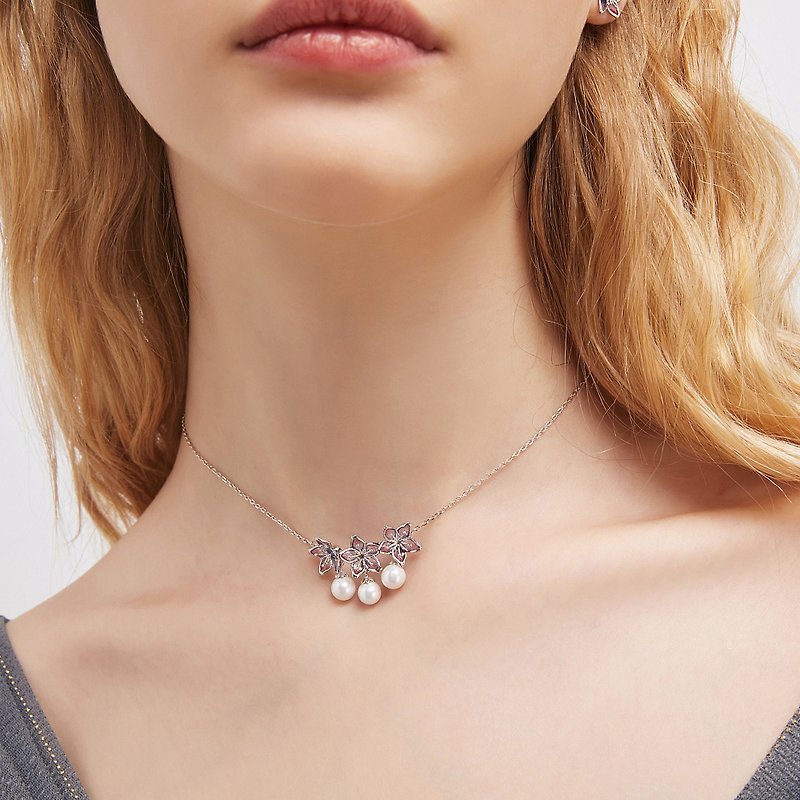 Cherry blossom necklace - Necklaces - Enamel 