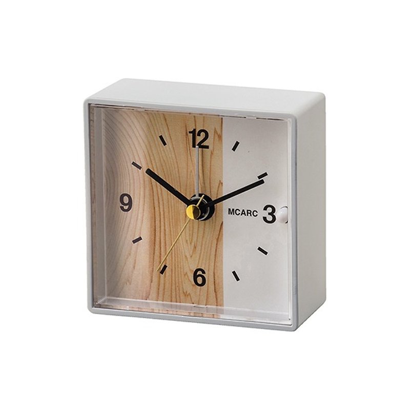 Rittele- 極簡方形造型鬧鐘(灰白) - 時鐘/鬧鐘 - 塑膠 灰色