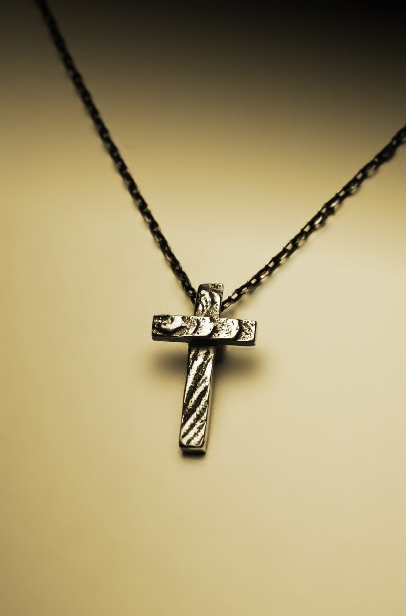 Cuttlefish bone cross necklace - Necklaces - Other Metals Silver