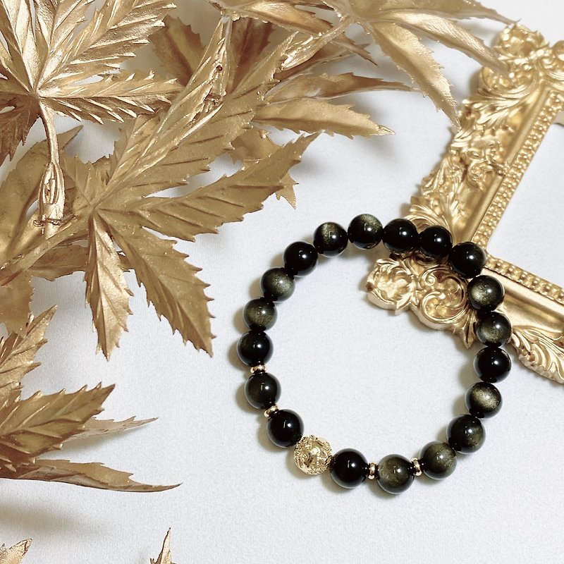 Obsidian Family | Gold Stone - Bracelets - Crystal Black