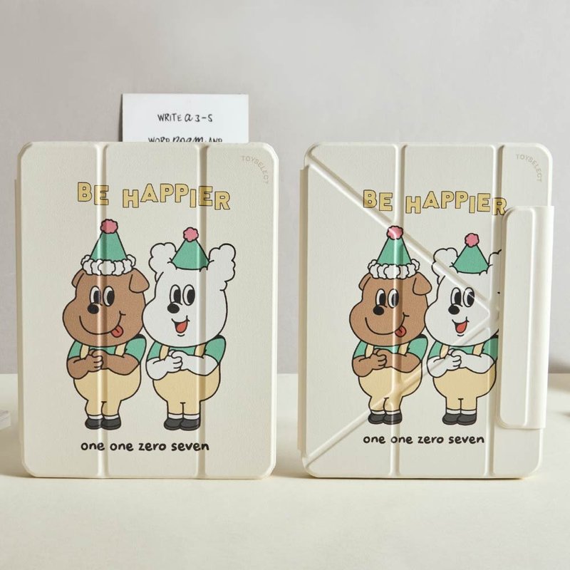 1107 BE HAPPIER強悍磁吸iPad三折/Y折保護殼 - 平板/電腦保護殼/保護貼 - 塑膠 多色