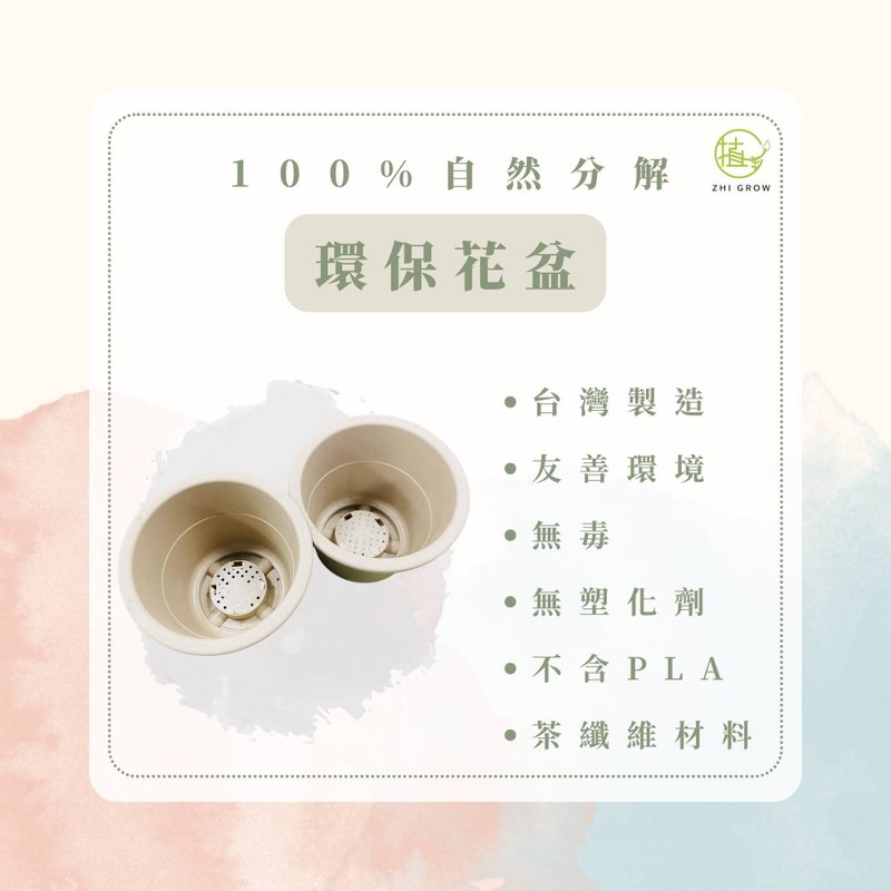 台灣茶纖維100%自然分解花盆 - 盆栽/植栽 - 環保材質 