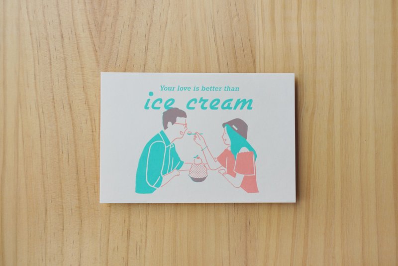 dearproject handmade silk-printed postcard - ice cream - Cards & Postcards - Paper 