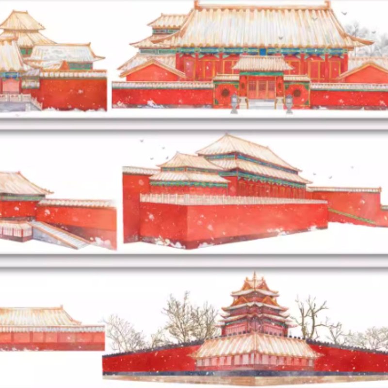 Snow and paper from the Forbidden City/PET tape 5m roll - มาสกิ้งเทป - วัสดุอื่นๆ 