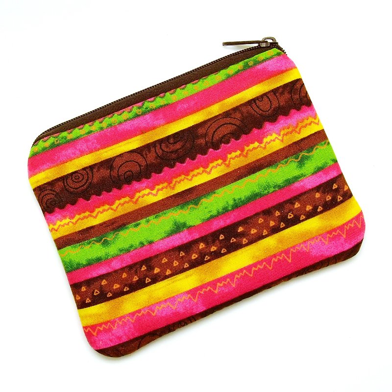 Zipper pouch / coin purse (padded) (ZS-186) - Coin Purses - Cotton & Hemp Multicolor