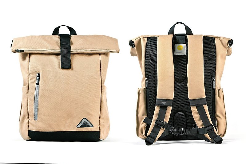 Explorer's Shoulder Back Backpack (Large Khaki) - กระเป๋าเป้สะพายหลัง - เส้นใยสังเคราะห์ สีกากี