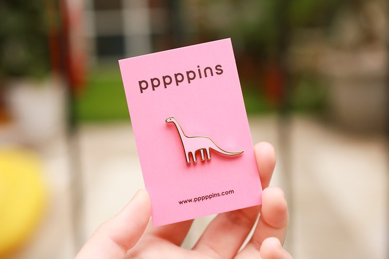 Pink Dino Enamel Pin - Brooches - Other Metals Pink
