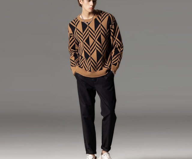 ☆men's ニット セーター フラワー 厚手 韓国系 メンズ トップス カットソー · セーター