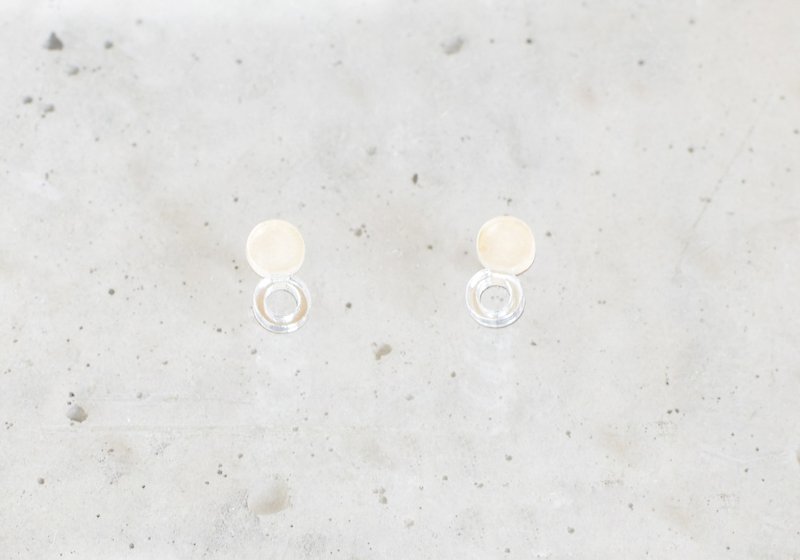NW ring mirror earrings / MAPLE - Earrings & Clip-ons - Wood Khaki