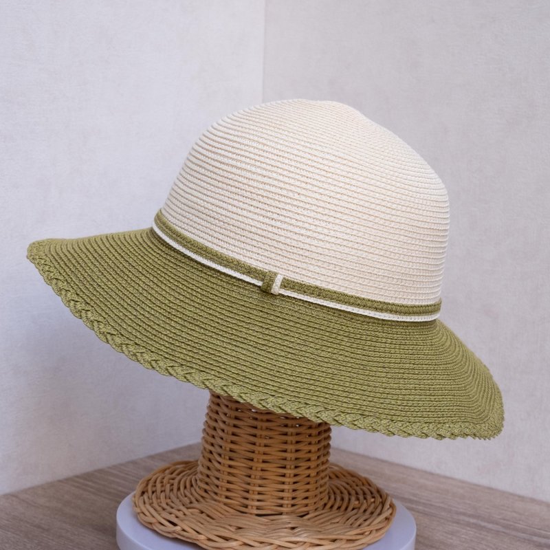 Lace lady hat, off-white licorice paper thread woven, made in Taiwan - หมวก - กระดาษ ขาว