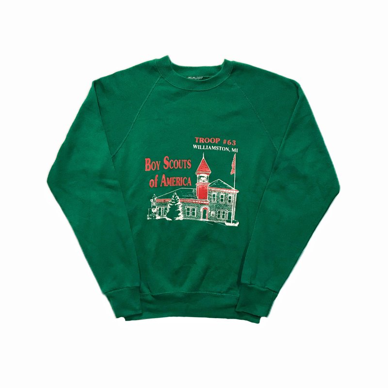 Vintage Boy Scout Sweatshirt 古著童軍綠色衛衣 - 帽T/大學T - 其他材質 綠色