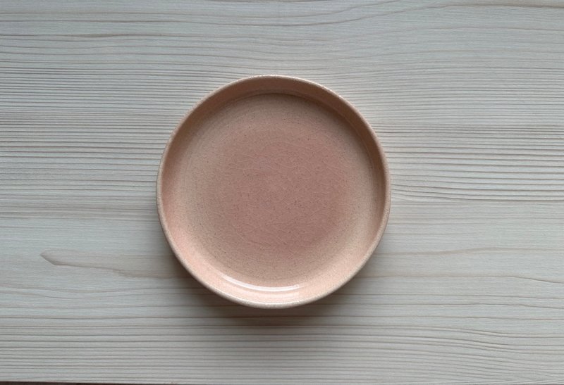 Light pink hand-drawn dessert plate - Small Plates & Saucers - Pottery Pink