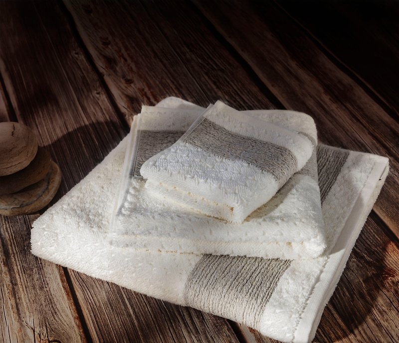 Minimalist|Imported from Portugal|Thick Hand Feel|Bath Towel + Small Towel Two Entry| Home| Wedding Gift - Towels - Cotton & Hemp 