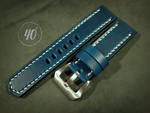 40degreeshandcraft Blue Buttero Leather watch strap, Handmade Leather watch strap