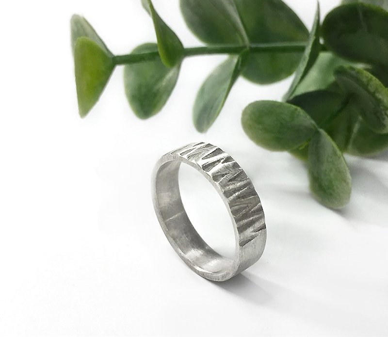 Silver ring with jagged textures - General Rings - Sterling Silver Silver