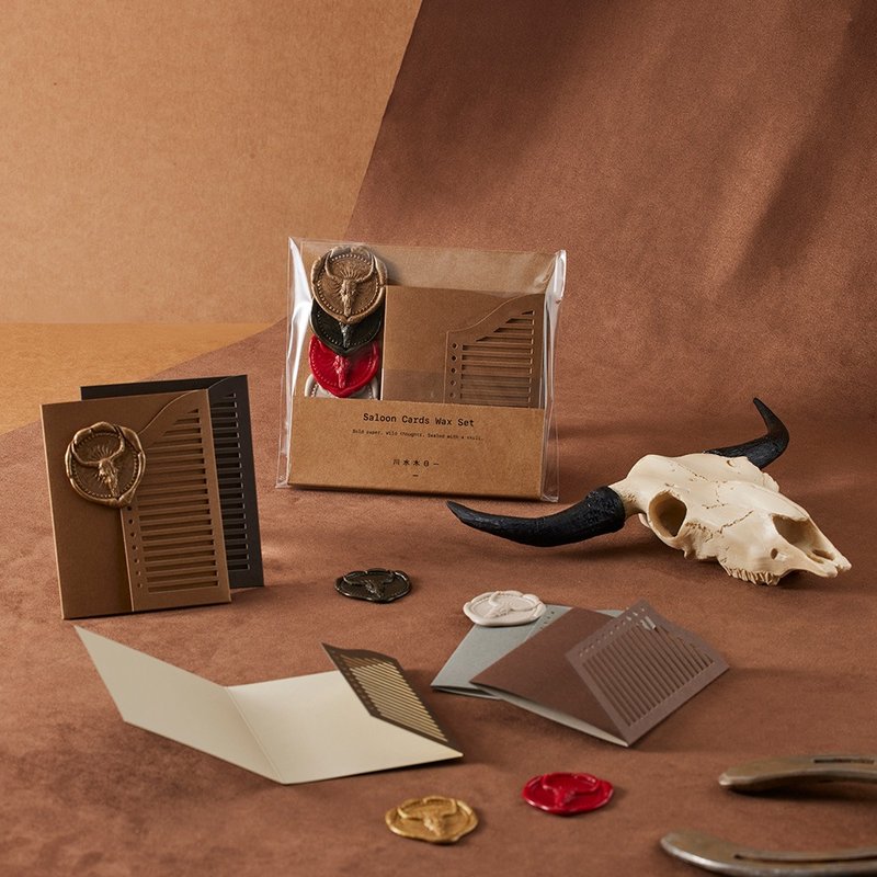 Saloon Cards Wax Set: All-in-One Wax Seal Envelopes - การ์ด/โปสการ์ด - กระดาษ สีนำ้ตาล