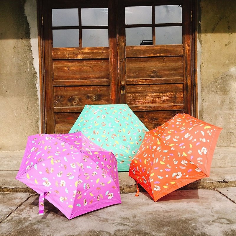 [Taiwanese Wenchuang Rain's talk] Pastoral LOHA anti-UV tri-fold umbrella - Umbrellas & Rain Gear - Waterproof Material Purple