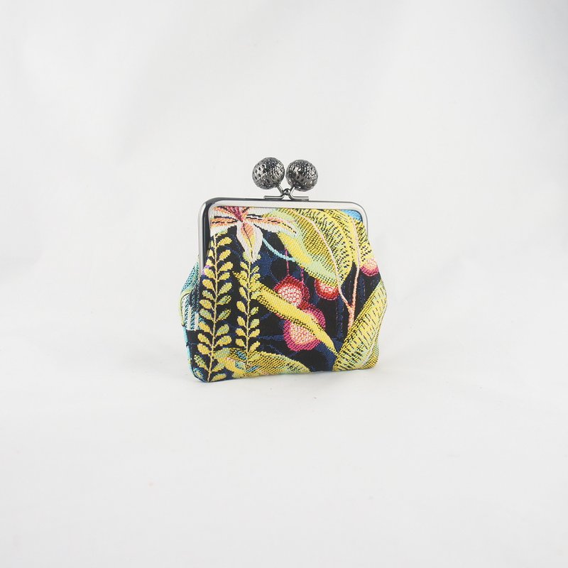 【Classic Pack】- Tropical Rainforest - กระเป๋าใส่เหรียญ - ผ้าฝ้าย/ผ้าลินิน สีน้ำเงิน