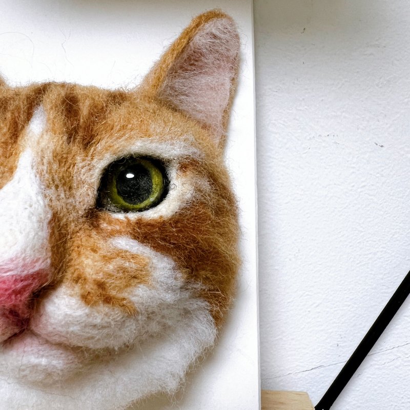 Realistic cat portrait wool felt - เย็บปัก/ถักทอ/ใยขนแกะ - ขนแกะ 