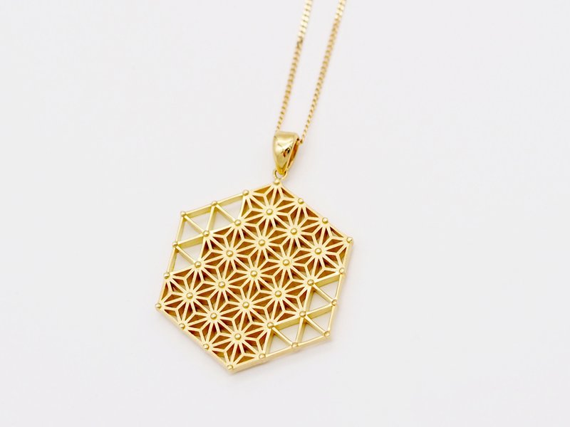 K18 Gold Asanoha Pendant Top (L) - สร้อยคอ - เครื่องประดับ สีทอง