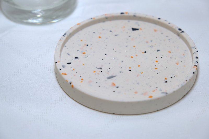Texture terrazzo tray fragrance plate decoration plate coaster wedding small things - Items for Display - Resin 