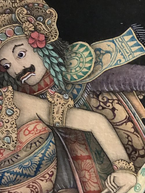 バリ絵画　バリアート　アンティーク　バリス　バリ舞踊 インドネシア バリ絵画 バリダンス - メルカリ
