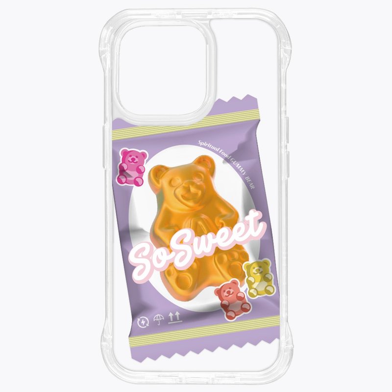 Gummy Bear Grape Flavor Stand Case Standard Transparent iPhone 16 15 14 13 Pro Max - เคส/ซองมือถือ - วัสดุอื่นๆ สีใส