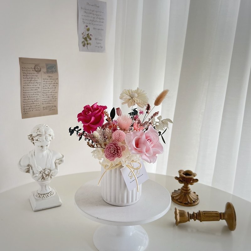 Pink Romantic Diffusing Milk Vase - ช่อดอกไม้แห้ง - พืช/ดอกไม้ 