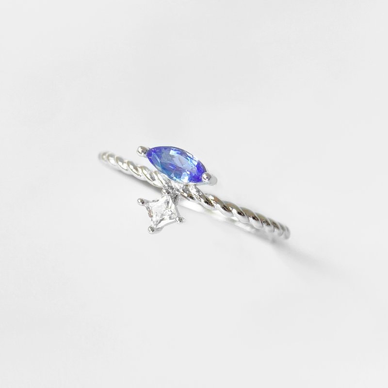 15% off for 2 pieces | Tanzania tanzanite Stone silver ring (all clean to the naked eye) - General Rings - Sterling Silver 