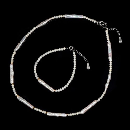 正佳珠寶 Gemsrich Jewelry 【正佳珠寶】天然淡水珍珠 3mm 巴洛克珍珠 珍珠項鍊 珍珠手鍊