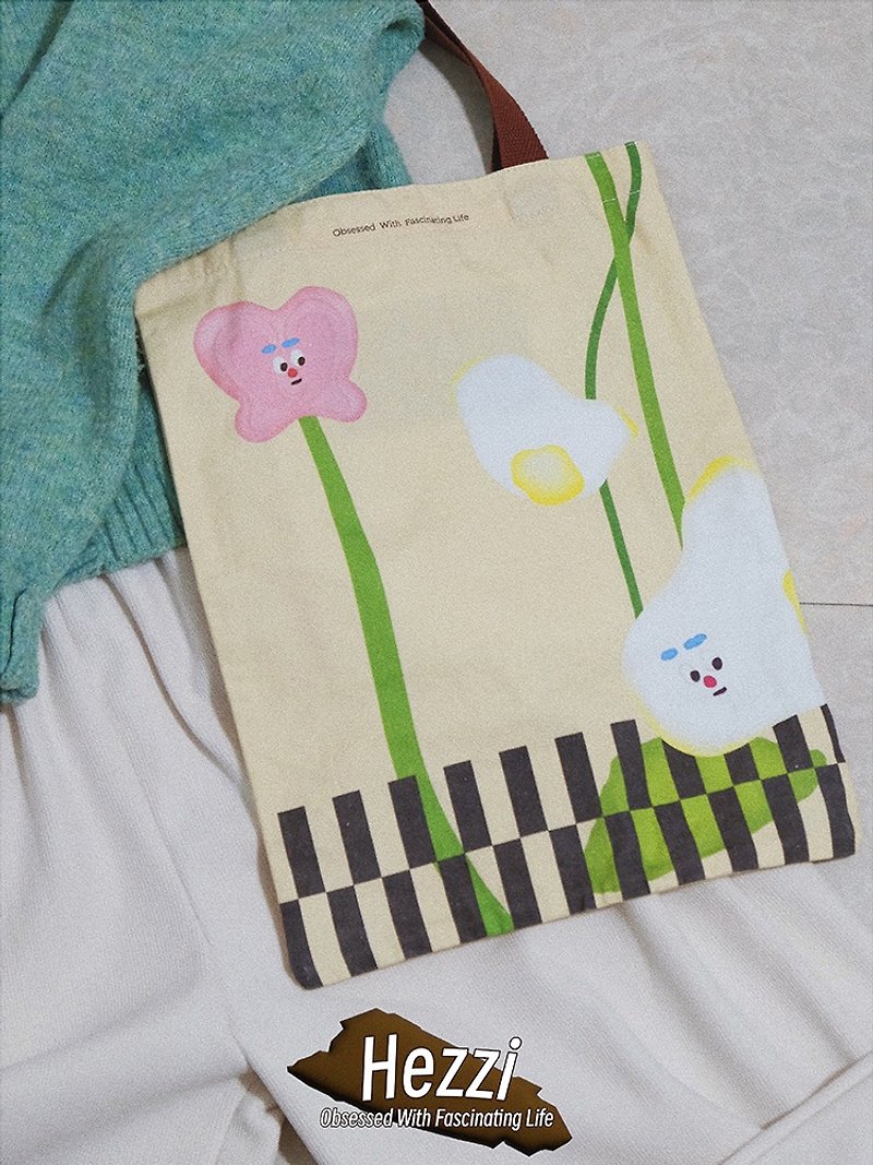 Hezzi's outing series spring new product original environmentally friendly canvas tote bag with inner bag for portable travel - กระเป๋าถือ - ผ้าฝ้าย/ผ้าลินิน 