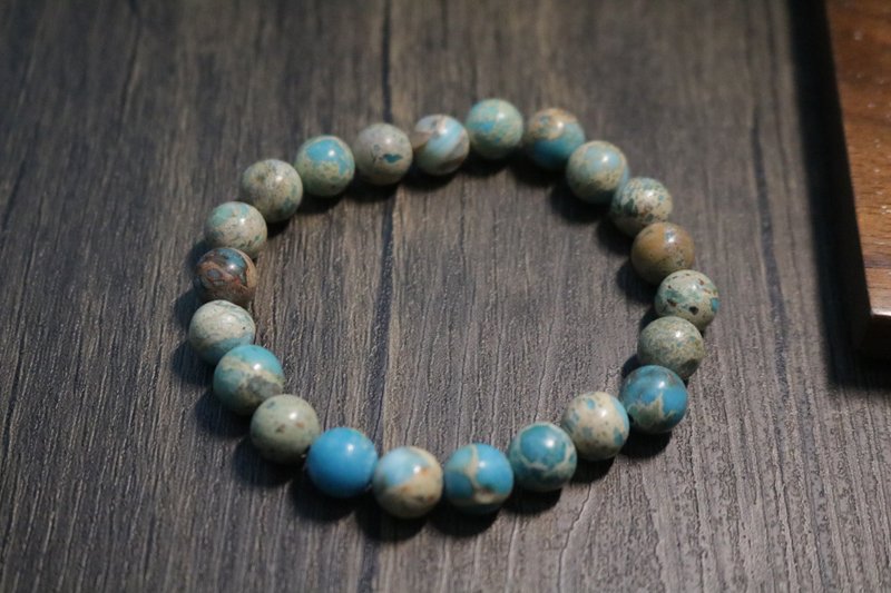 Blue Emperor Stone Bracelet Natural Stone Bracelet Attracts Wealth and Fortune - Bracelets - Crystal Blue