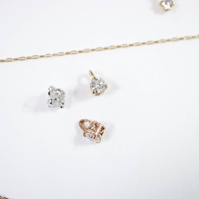 14K Diamond Pendant Solitaire Diamond 19 Cents K Gold Pendant - Necklaces - Precious Metals 