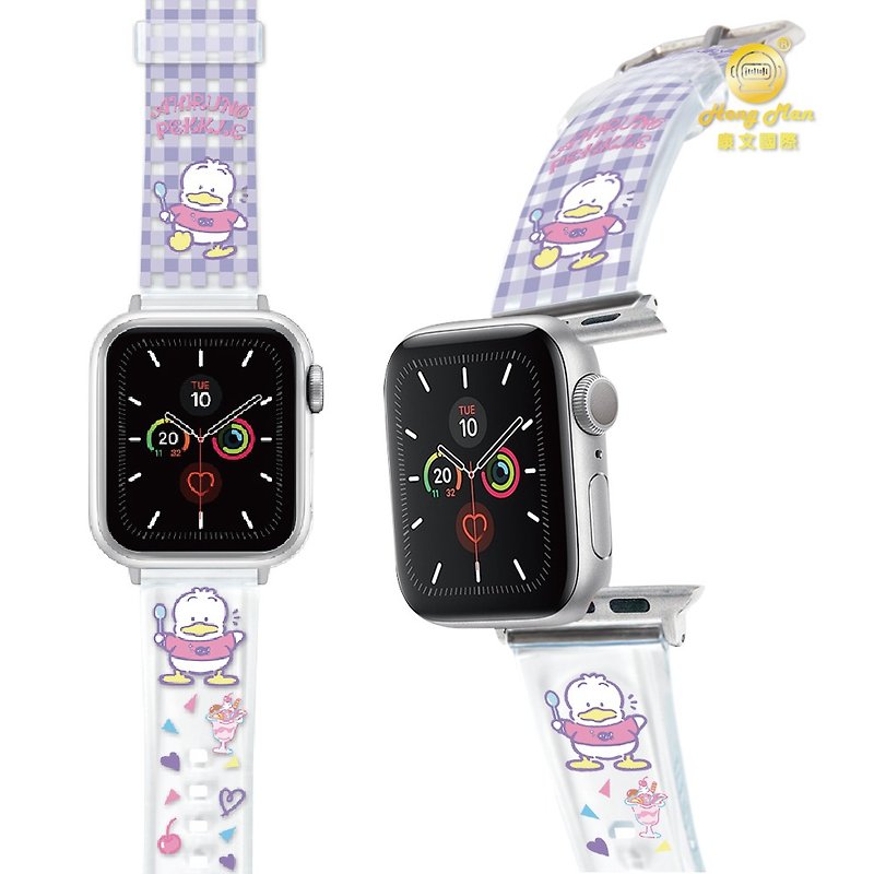三麗鷗 貝克鴨 Apple Watch PVC果凍透明錶帶 AP糖漬櫻桃 - 錶帶 - 塑膠 紫色